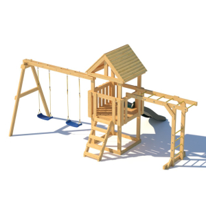 Детская площадка CustWood Junior J3 с деревянной крышей 