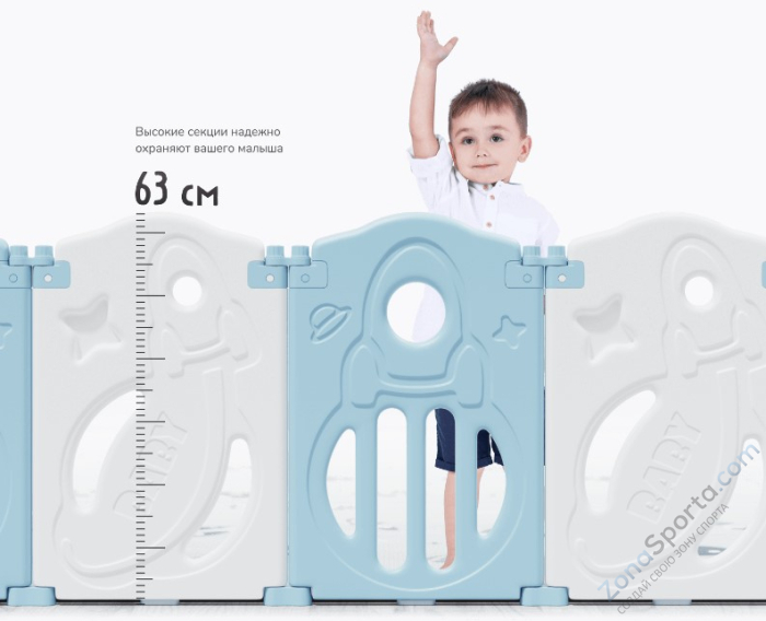 Манеж Unix Kids Supreme Space 200x200 Grey с качелями