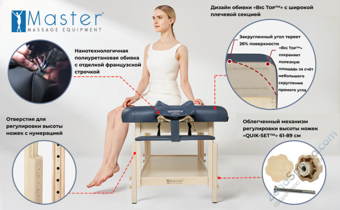 Массажный стол стационарный Master Laguna TT, с подогревом