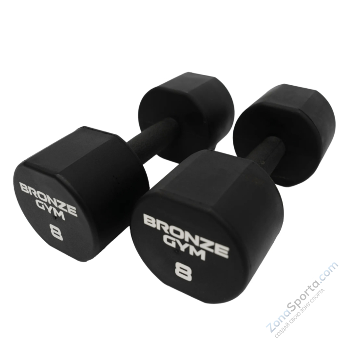 Набор термополиуретановых гантелей Bronze Gym, 1-10 кг - 10 пар, шаг 1 кг