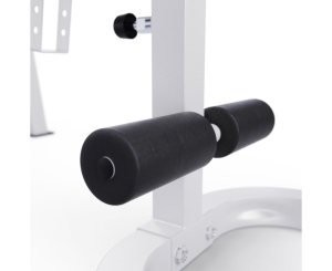 Скамья со стойками под штангу DFC GORILLA белая, с партой для бицепса